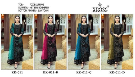 KROSS KULTURE KK-011 FOX BLUMING Semi-stitched Pakistani Suits Wholesale Catalog b2btextile.in