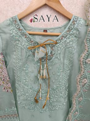Saya Fashion Fully Stitched Collection R-003 Colours Organza Embroidered suits Catalog b2btextile.in
