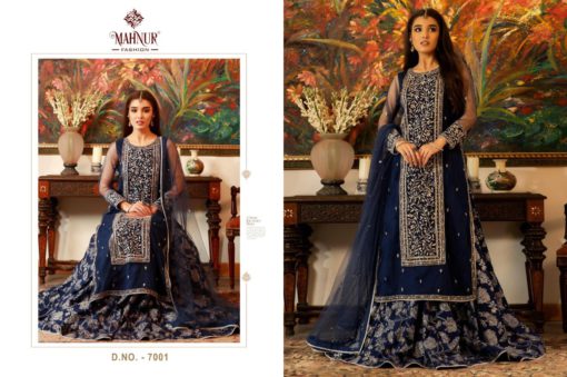 Mahnur Georgette Embroidered Pakistani Suit 7001-7003