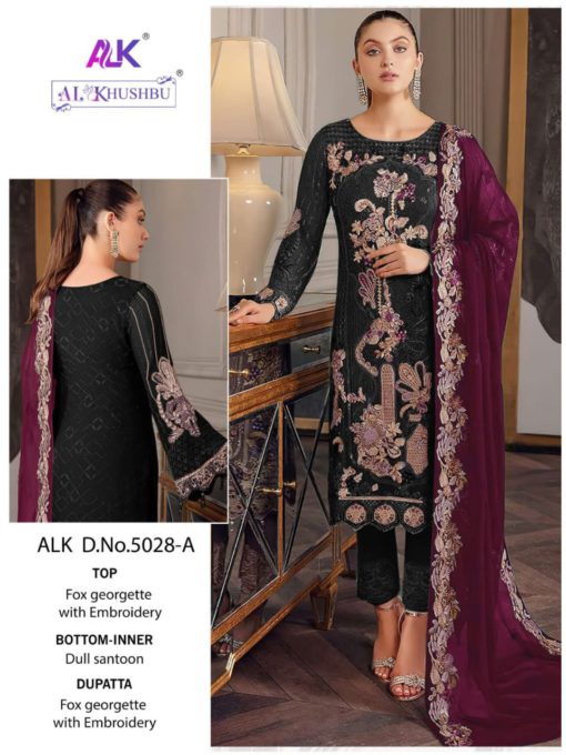 Al Khushbu Georgette Embroidered Pakistani Suit ALK 5028