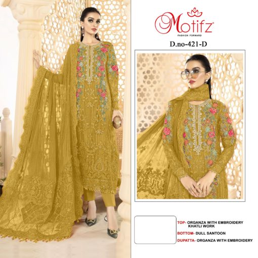 Motifz Organza Pakistani Suit D-421