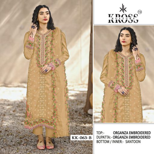 Kross Kulture Organza Embroidered Pakistani Suit KK-063