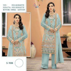 Shree Fabs Georgette Embroidered Pakistani Suit S-908