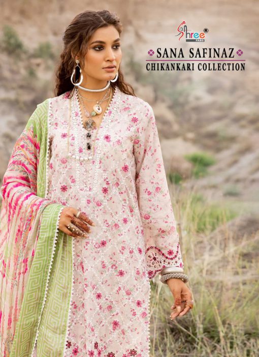 Shree Fabs Pure Lawn Suits Sana Safinaz Chikankri Collection