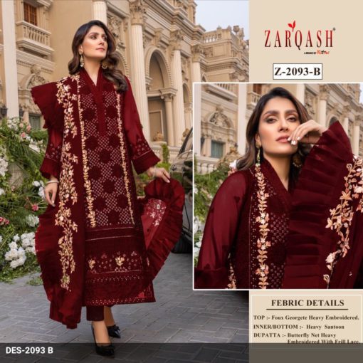 Zarquash Georgette Embroidered Pakistani Suit Z-2094