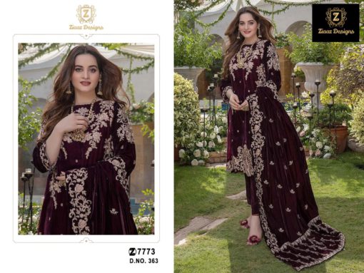 Ziaaz Velvet Embroidered Pakistani Suit Ziaaz 363-364